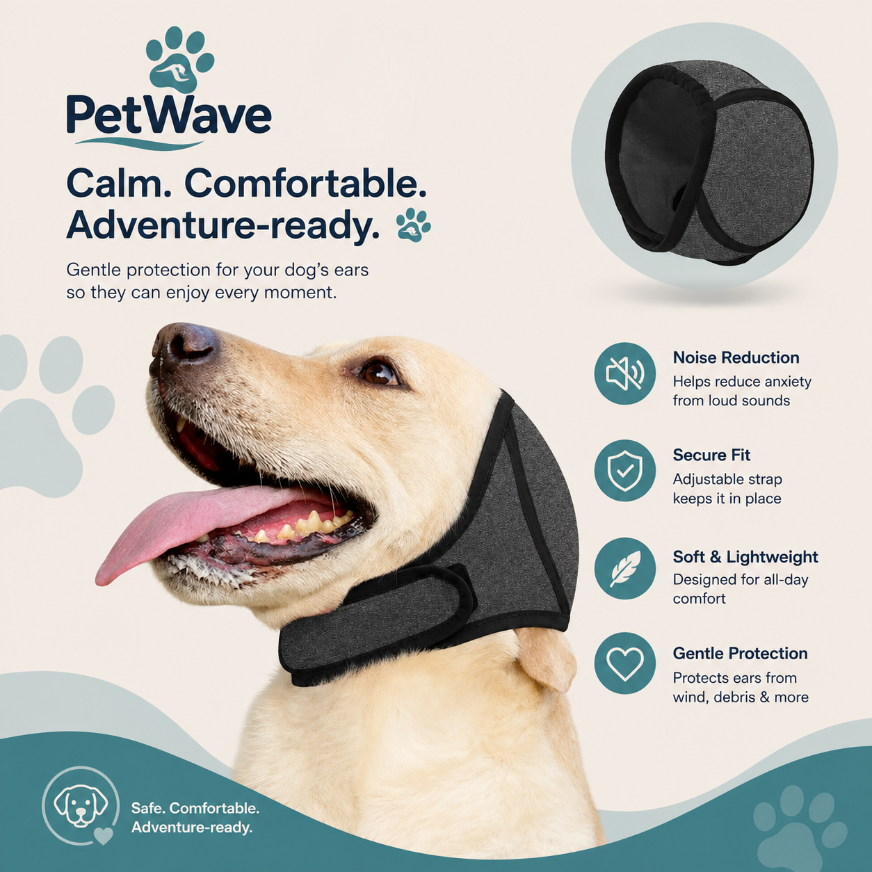 Noise-Cancelling Dog Ear Muffs – Waterproof, Calming Ear Protection