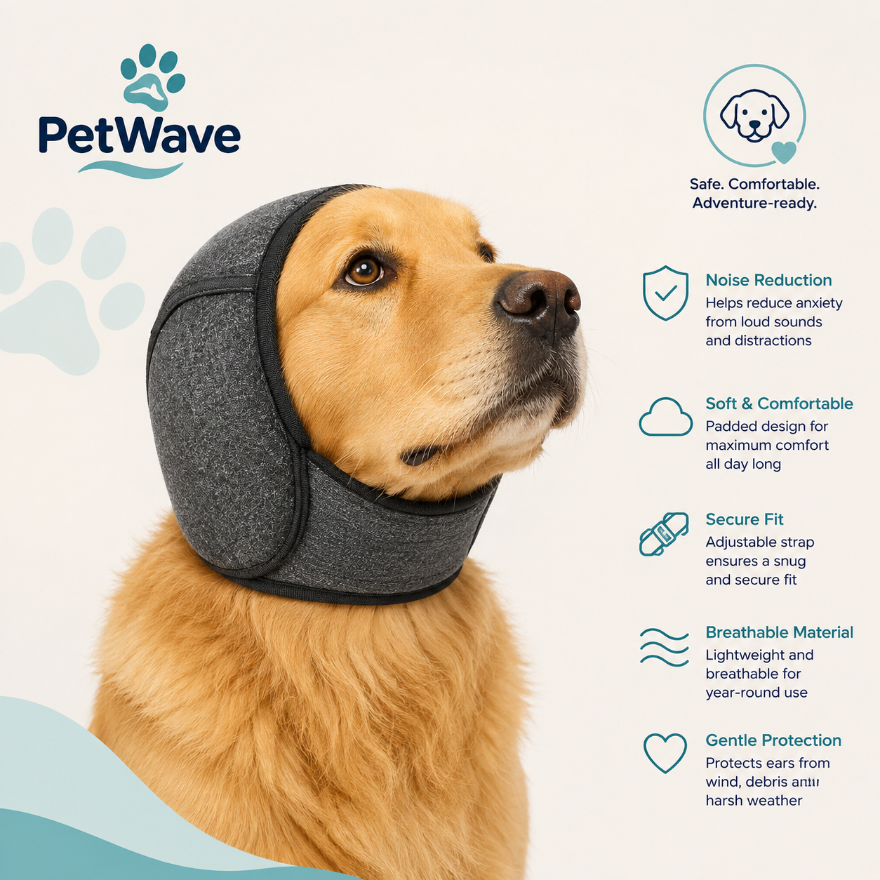 Noise-Cancelling Dog Ear Muffs – Waterproof, Calming Ear Protection