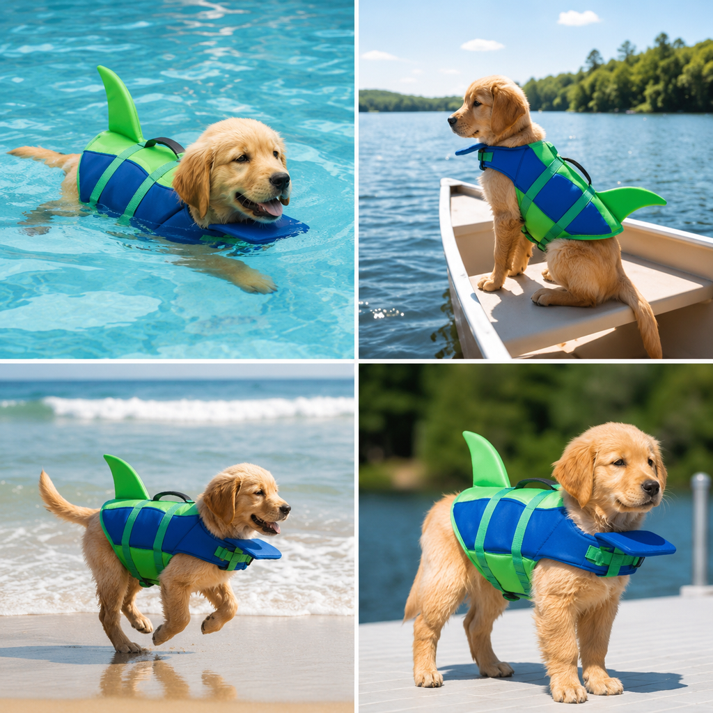 Dog Life Jacket – Shark Fin Design, High-Vis & Adjustable Fit